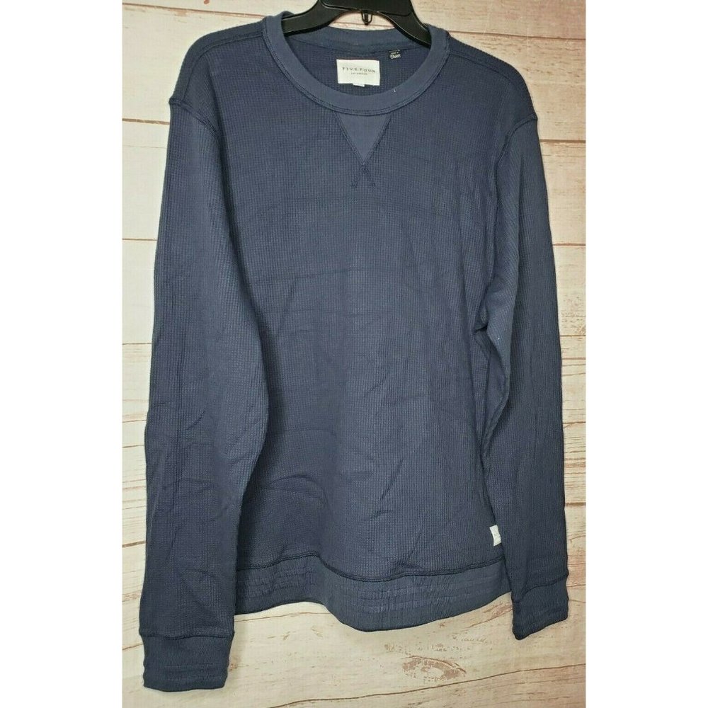 Five Four Los Angeles Blue Embroidered Long Sleeve Cotton Poly L Pullover Shirt